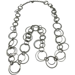 Elegant Silver Chain Link Necklace or Belt